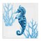 Stupell Industries Blue Tone Seahorse & Coral Canvas Design by Cat Thurman Designs